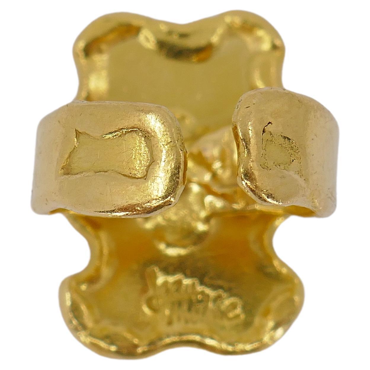 Jean Mahie 22k Gold Sculptural Ring For Sale 1