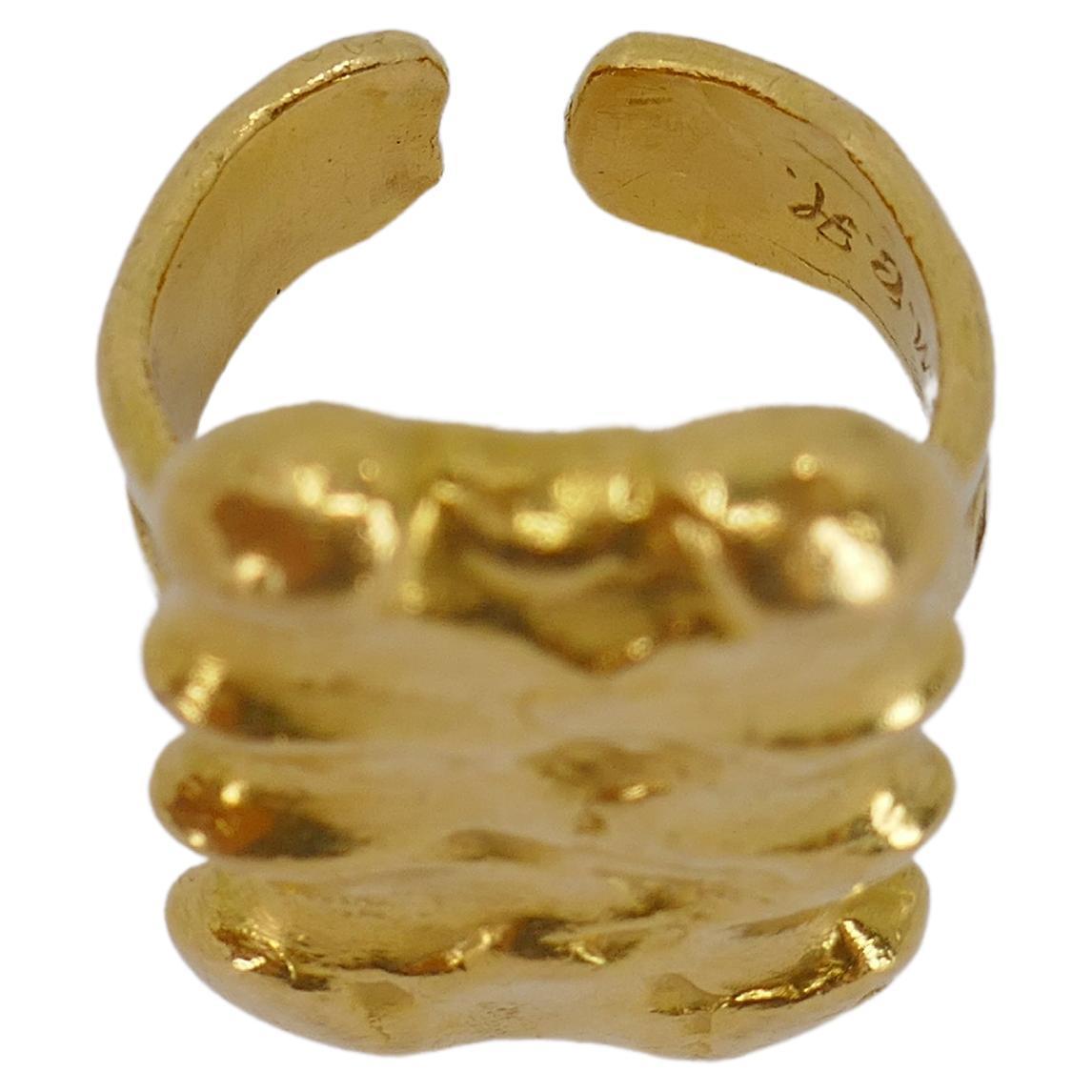 Jean Mahie 22k Gold Sculptural Ring For Sale 4
