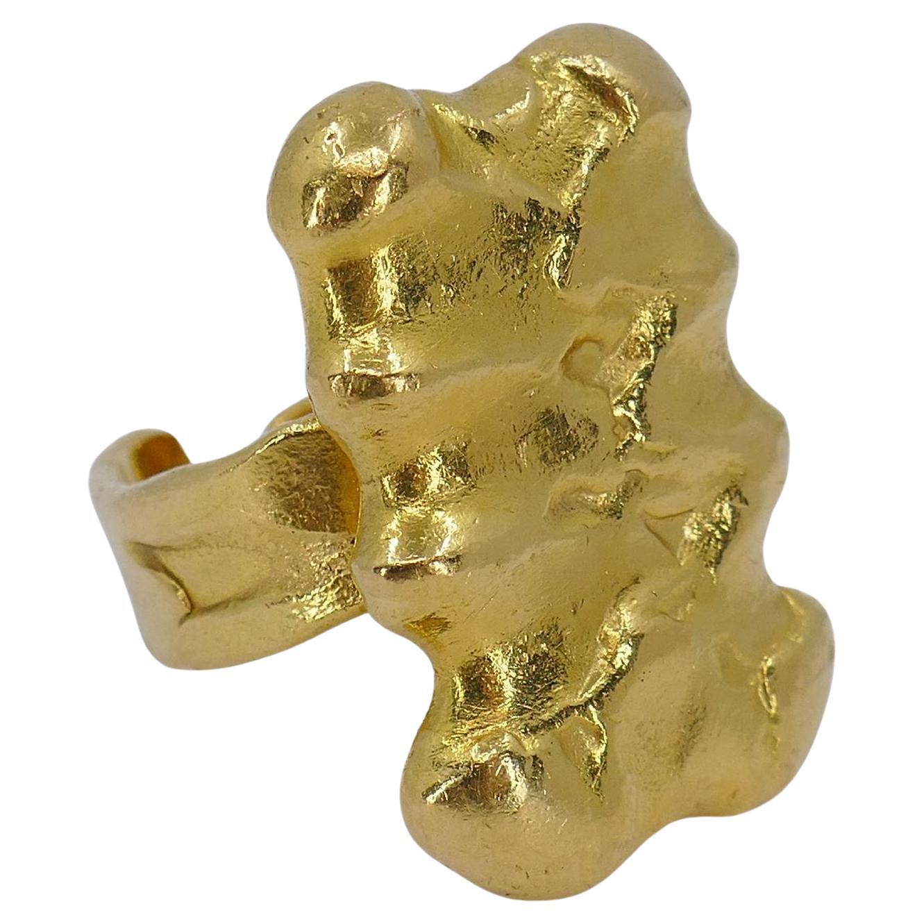 Jean Mahie 22k Gold Skulpturaler Ring im Angebot