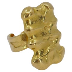 Retro Jean Mahie 22k Gold Sculptural Ring