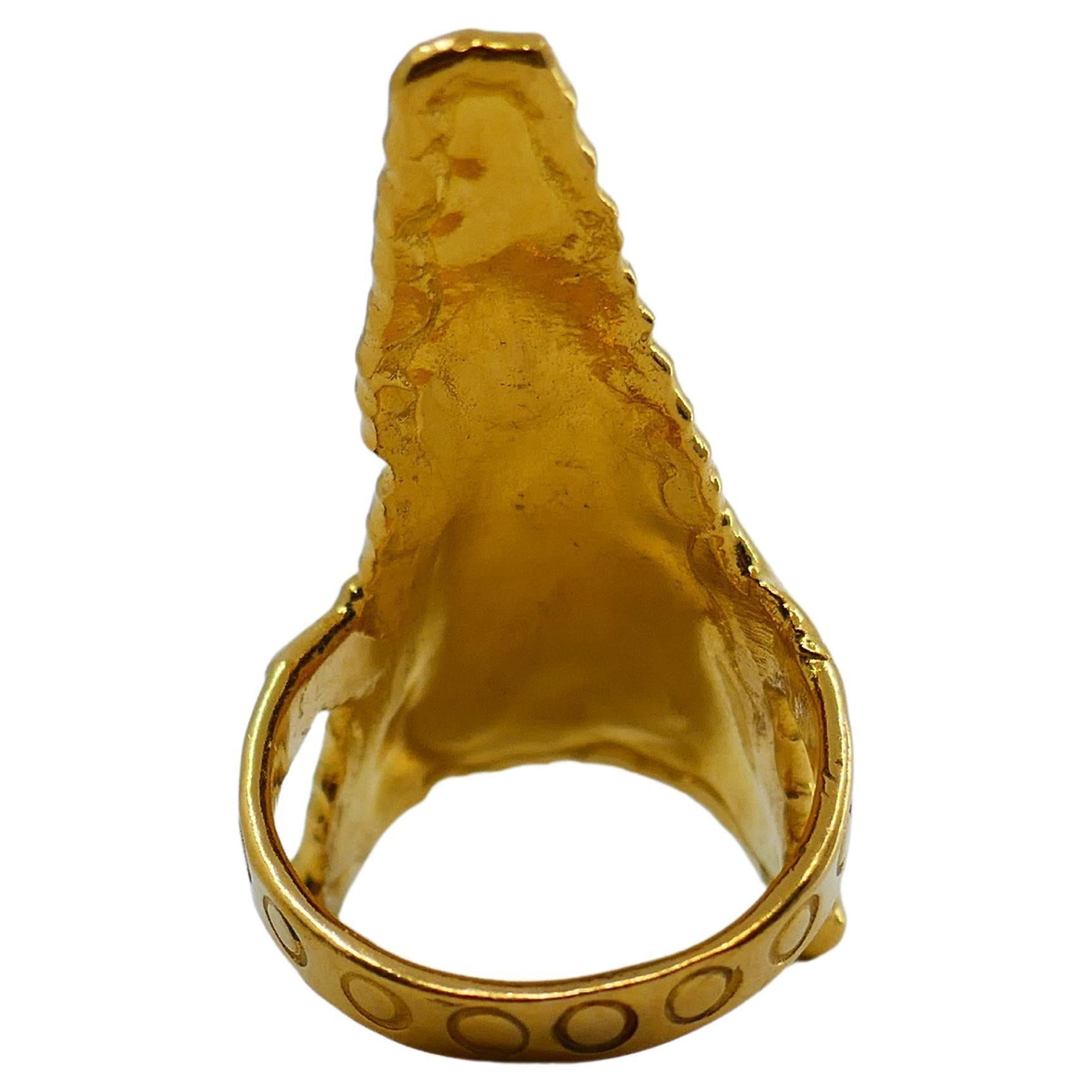 Women's or Men's Jean Mahie 22k Gold Triangle Ring