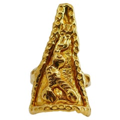 Vintage Jean Mahie 22k Gold Triangle Ring