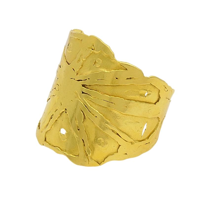 Jean Mahie Bracelet à large manchette en or 22k Unisexe en vente