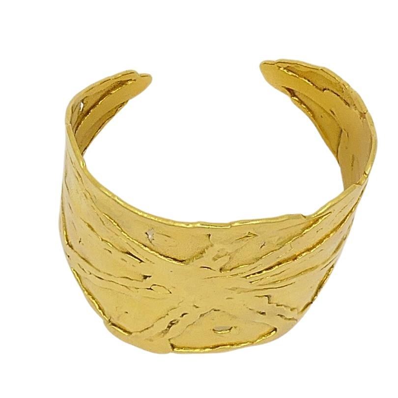 Jean Mahie Bracelet à large manchette en or 22k en vente 3