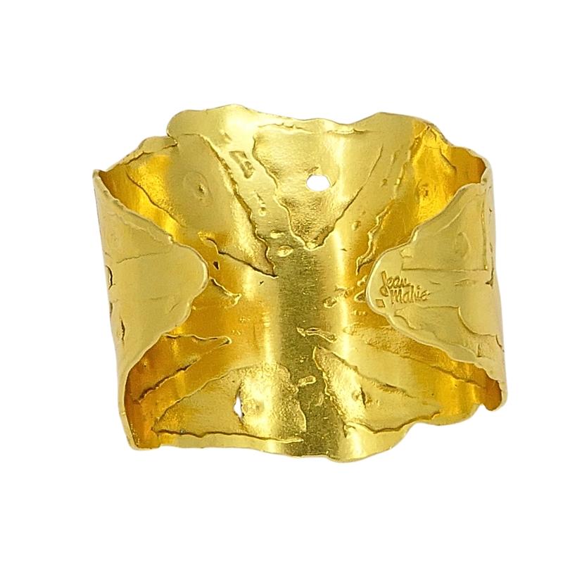 Jean Mahie Bracelet à large manchette en or 22k en vente 4