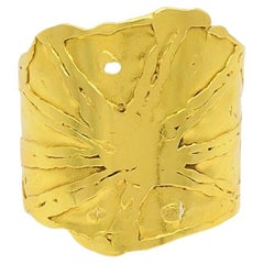 Jean Mahie 22k Gold Wide Cuff Bracelet