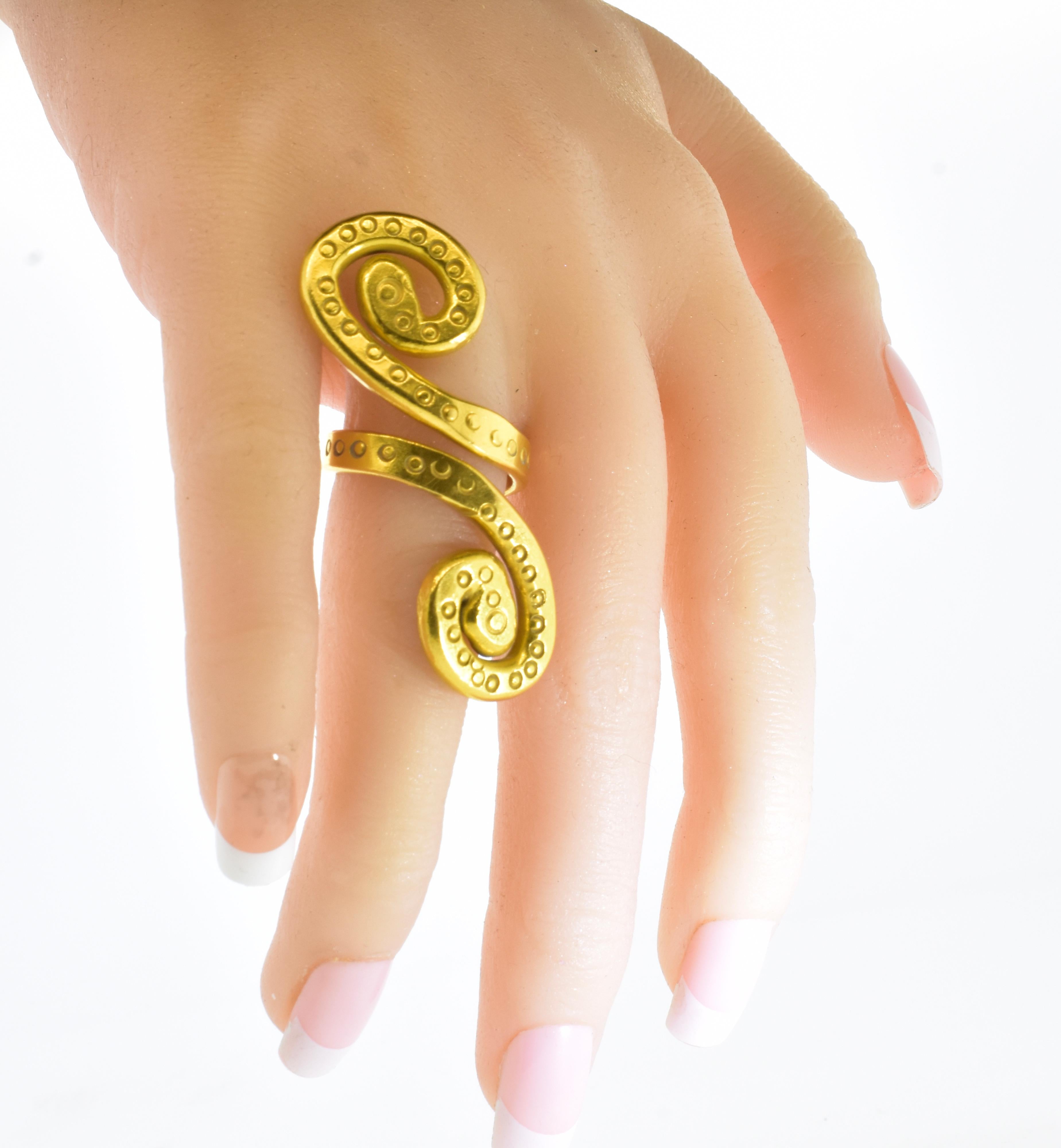 Jean Mahie 22K Large Snake Motif Ring, French, C. 1977 6