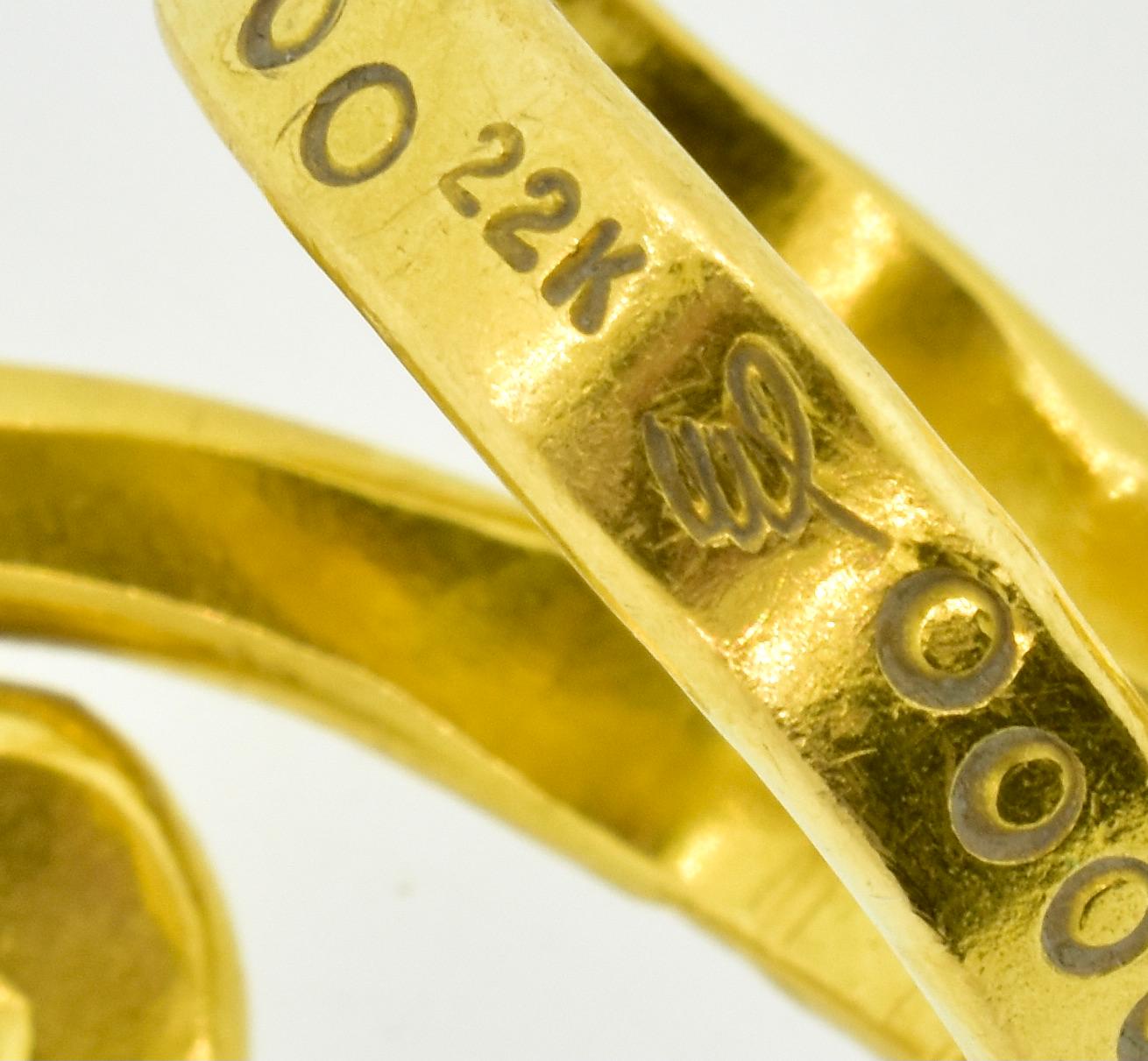 Jean Mahie 22K Großer Ring mit Schlangenmotiv, Französisch, ca. 1977 7