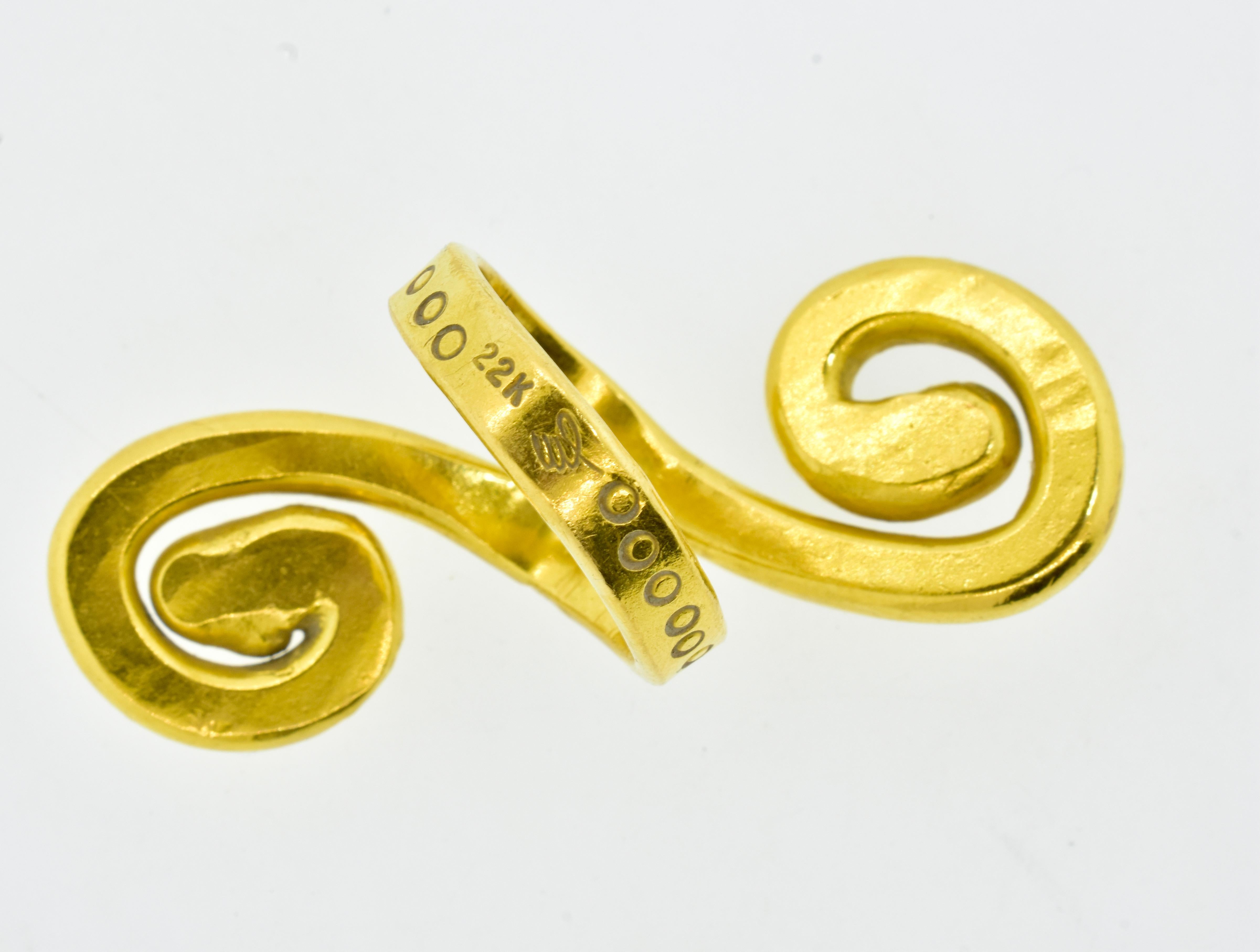 Jean Mahie 22K Großer Ring mit Schlangenmotiv, Französisch, ca. 1977 für Damen oder Herren