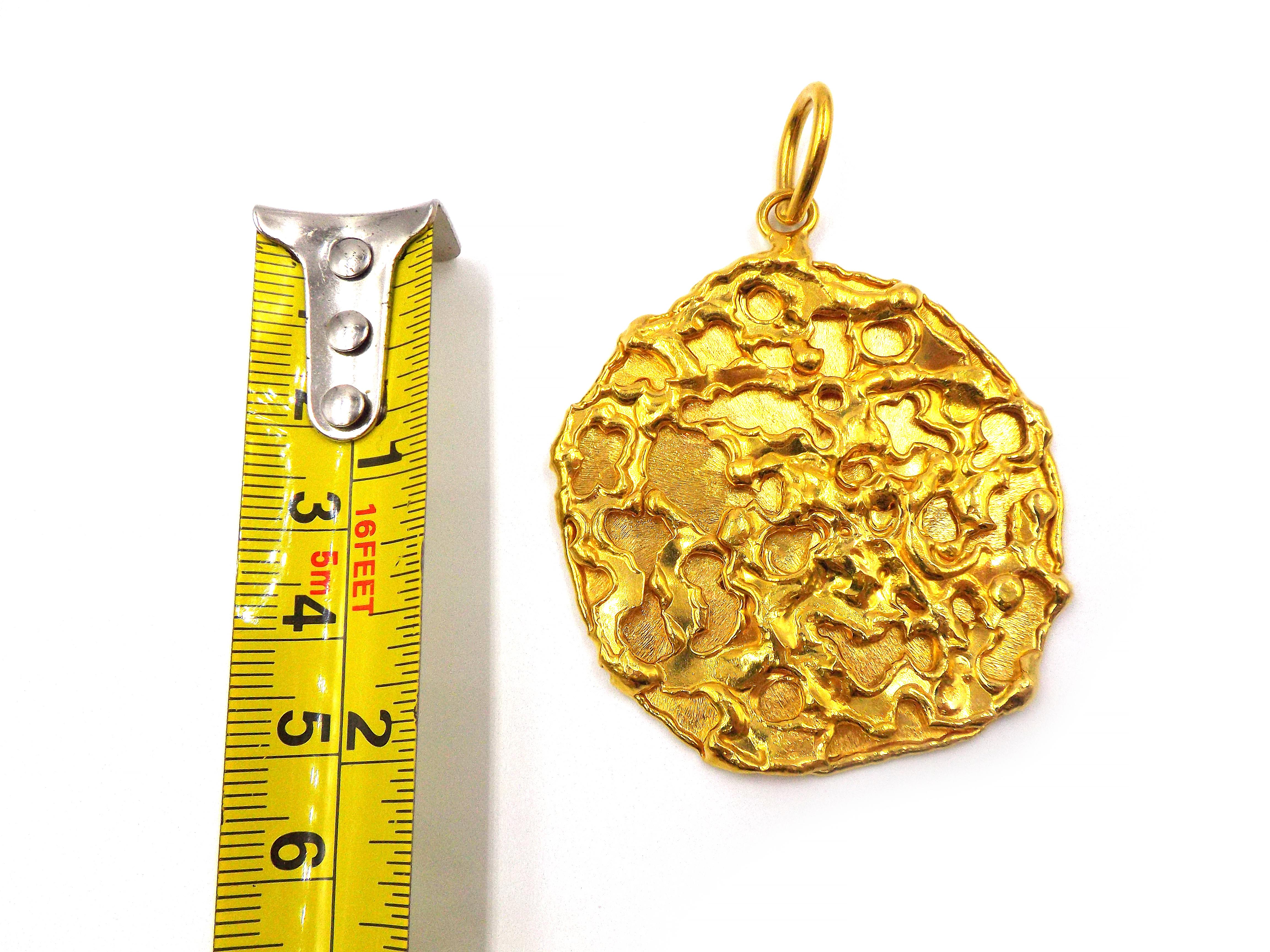 Jean Mahie 22K Yellow Gold Amethyst Peridot Beryl Pendant Necklace Bayadere For Sale 1