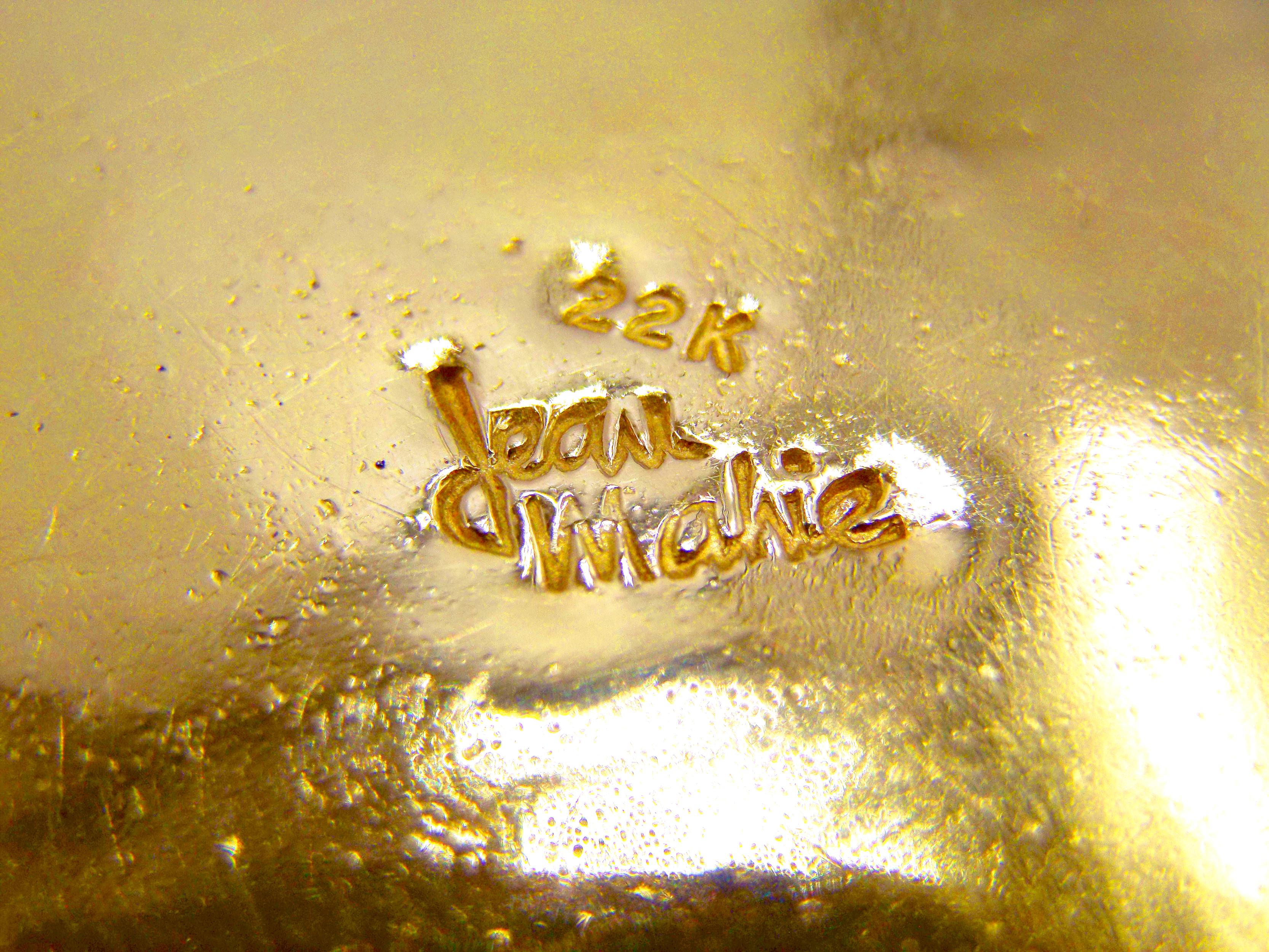 Jean Mahie 22K Yellow Gold Amethyst Peridot Beryl Pendant Necklace Bayadere For Sale 3