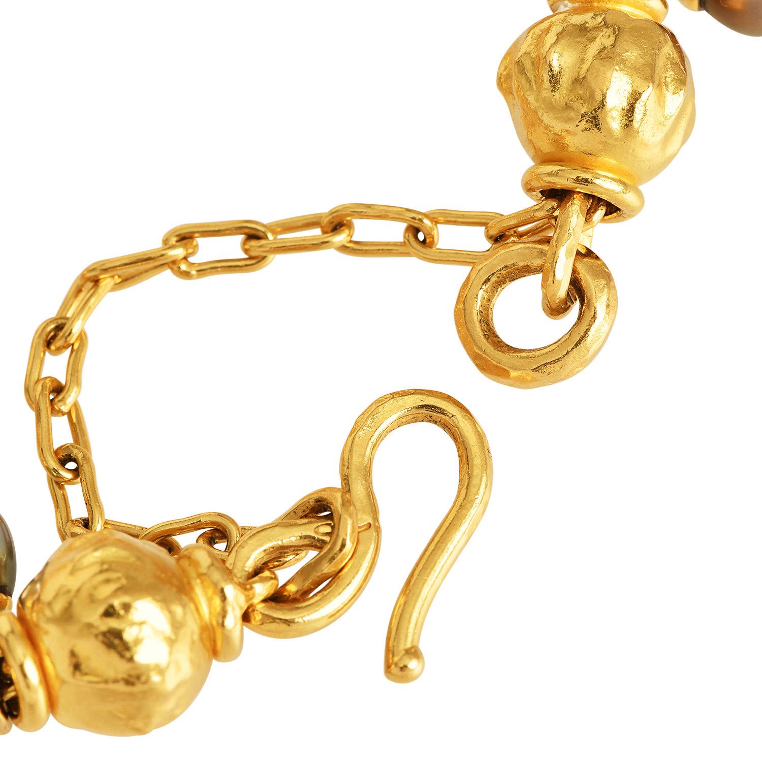 Jean Mahie Bracelet de perles baroques grises de culture en or jaune 22 carats en vente 1