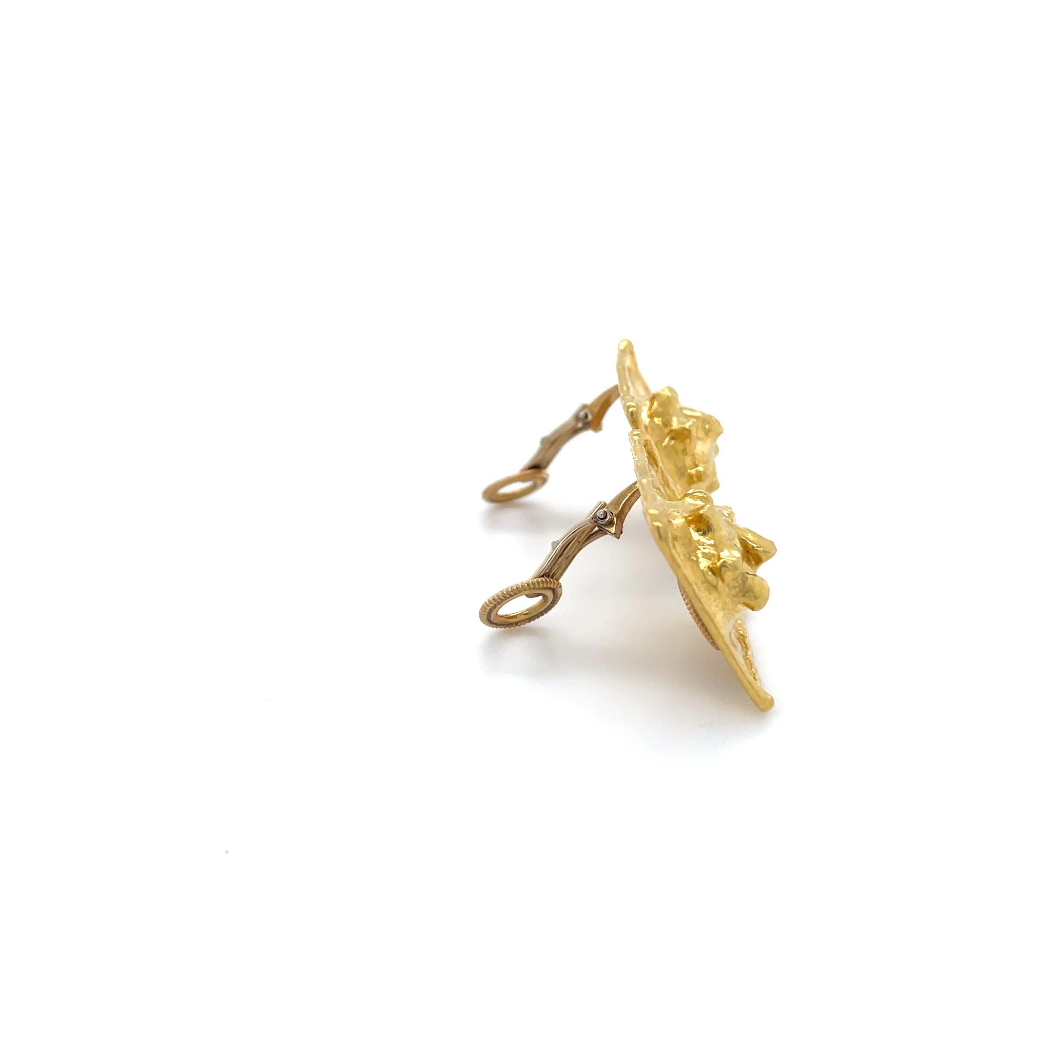 Women's Jean Mahie, 22K Yellow Gold Earrings For Sale