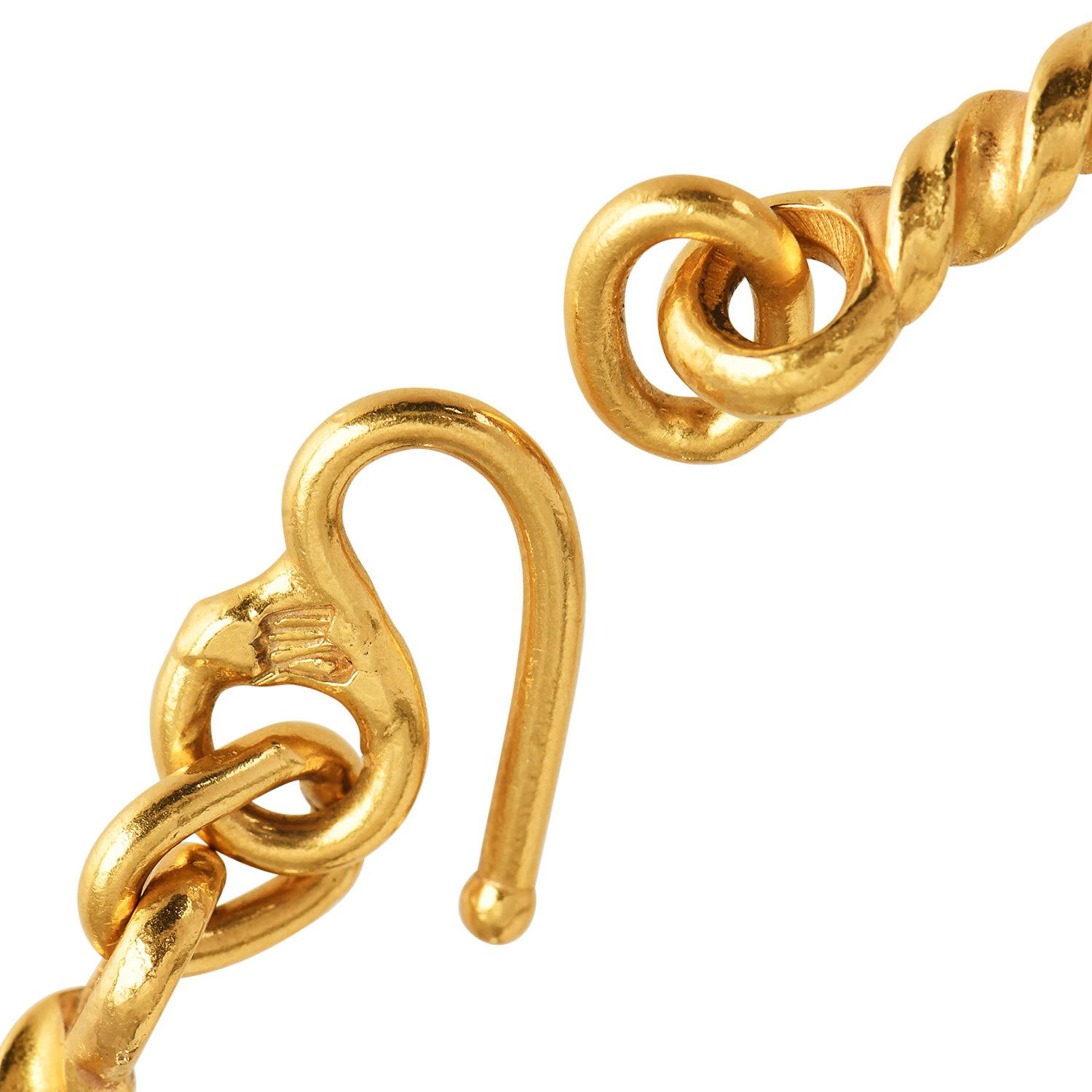 Collana A Link in oro giallo 22 carati con lavorazione a mano - 86,1 g in vendita 2