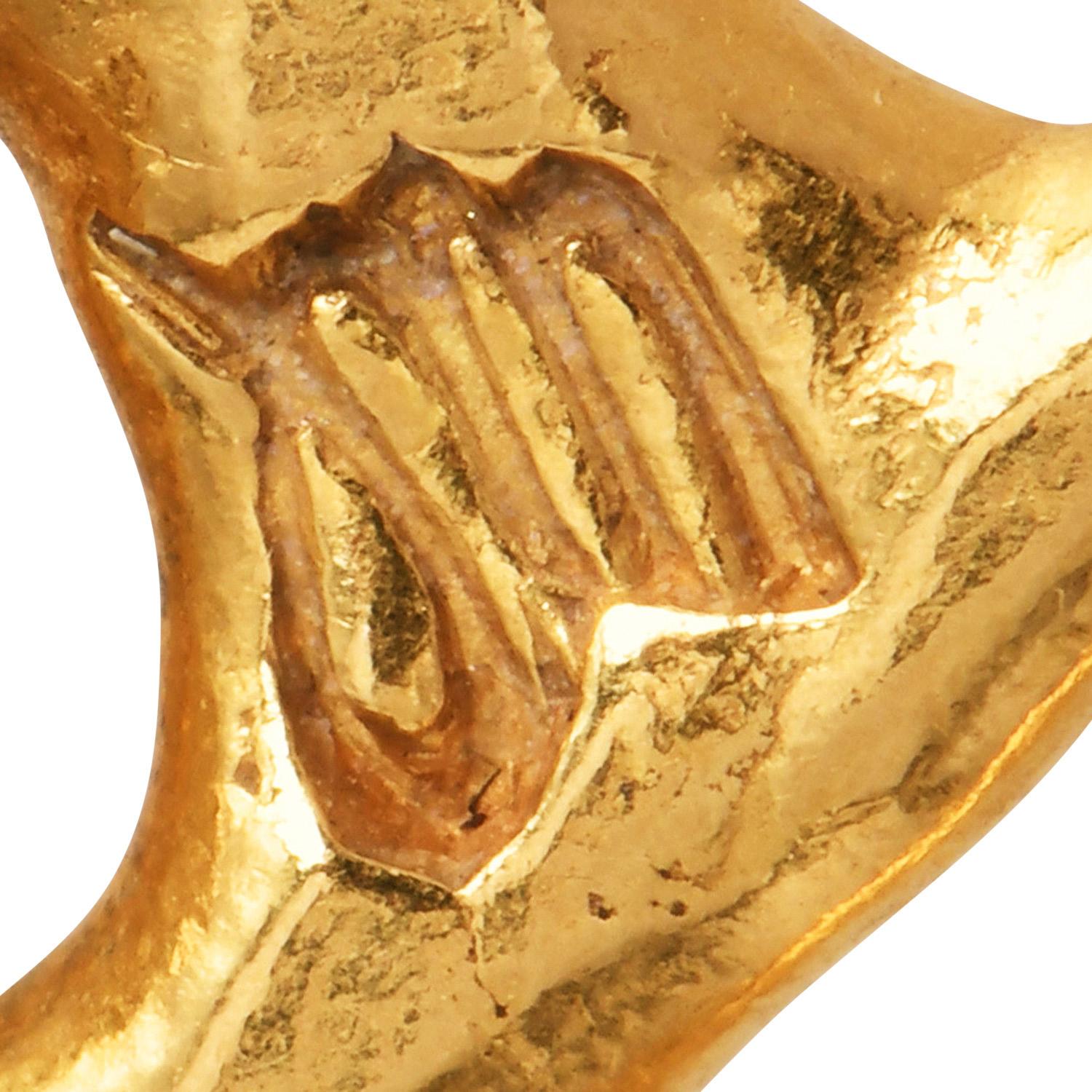 Collana A Link in oro giallo 22 carati con lavorazione a mano - 86,1 g in vendita 5