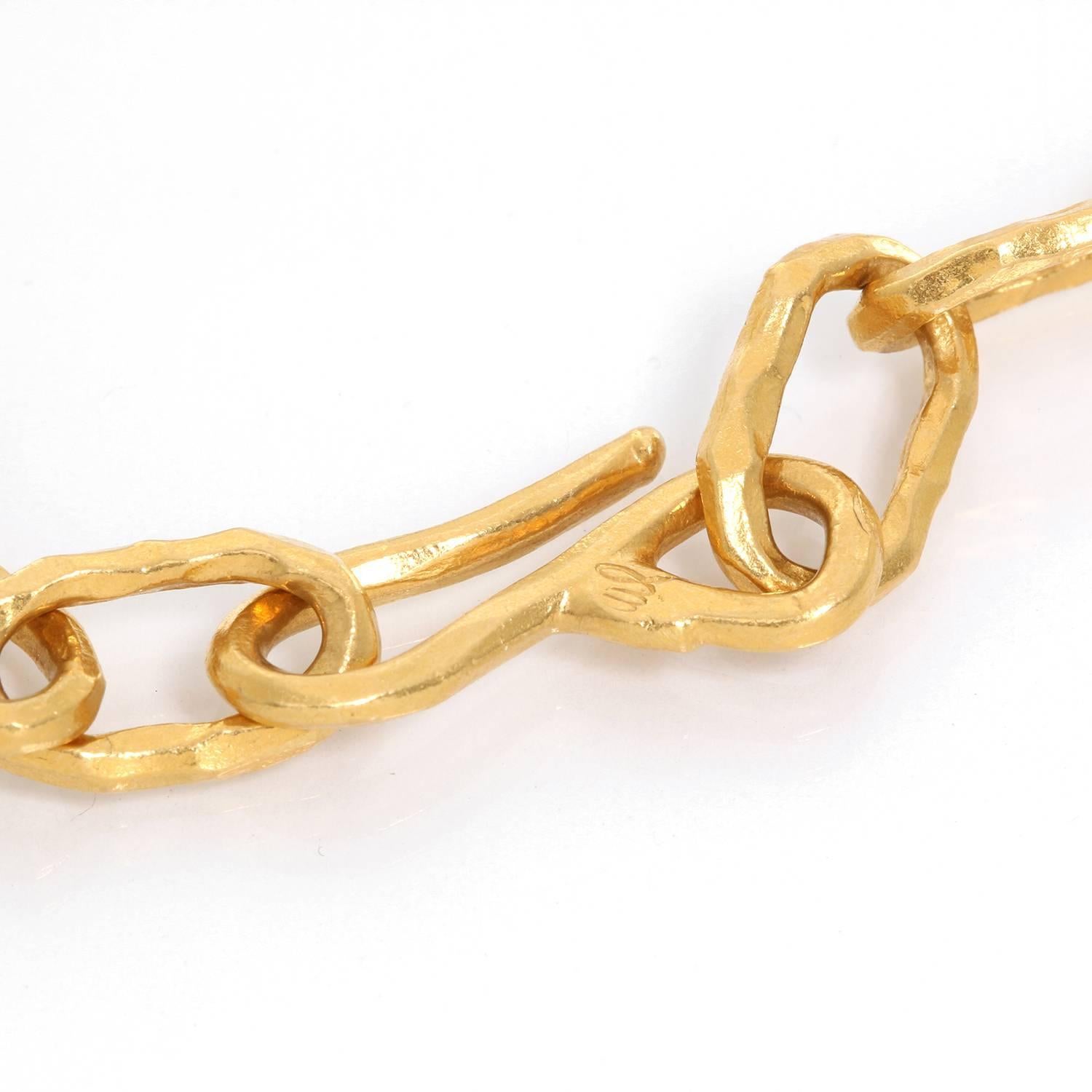 Jean Mahie 22 Karat Yellow Gold Link Necklace In Excellent Condition In Dallas, TX