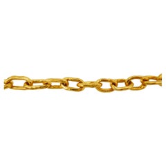 Jean Mahie Bracelet Hammered Gold Oval Link