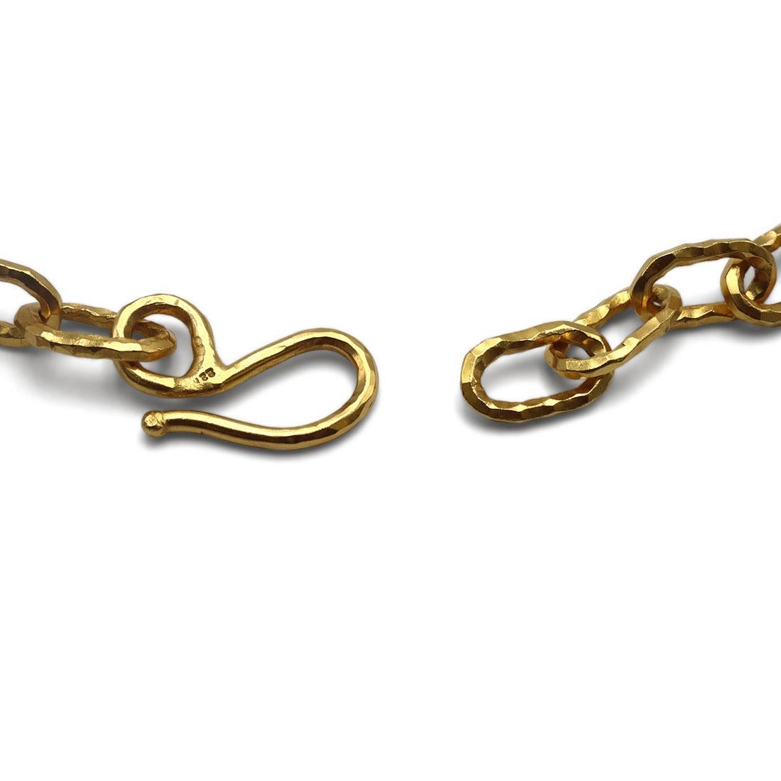 Jean Mahie Cadene Hammered Gold Necklace 1