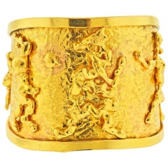 Jean Mahie Charming Creatures Gold Cuff Bracelet