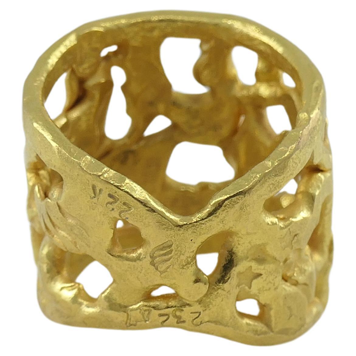 Jean Mahie Charming Monsters 22k Gold Ring 2