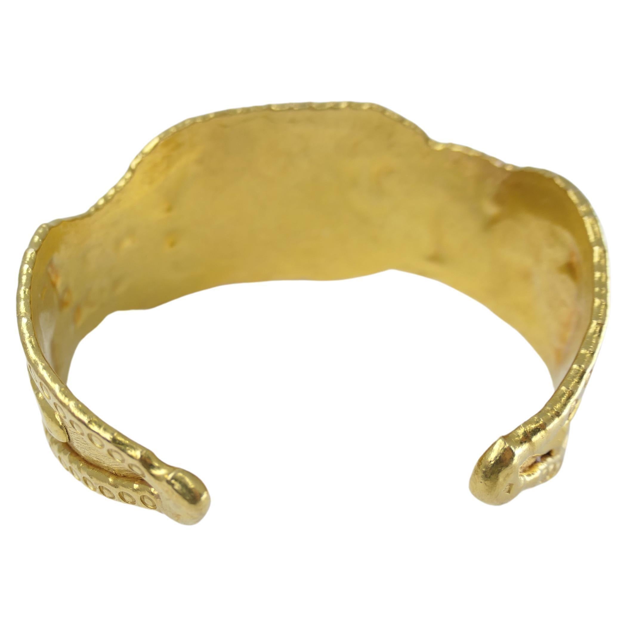 Women's or Men's Jean Mahie Charming Monsters Cuff Bracelet 22k Gold