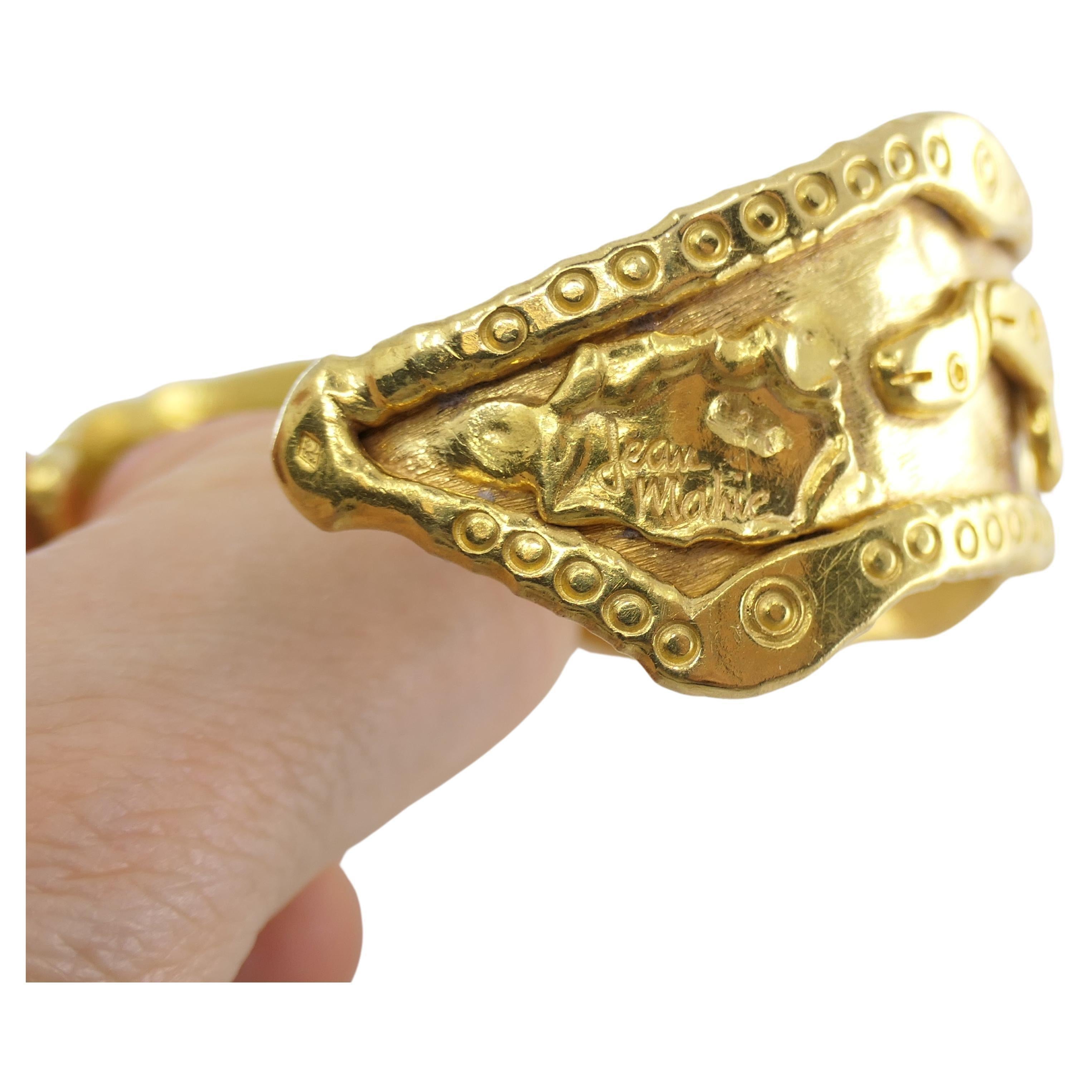 Jean Mahie Charming Monsters Cuff Bracelet 22k Gold 4