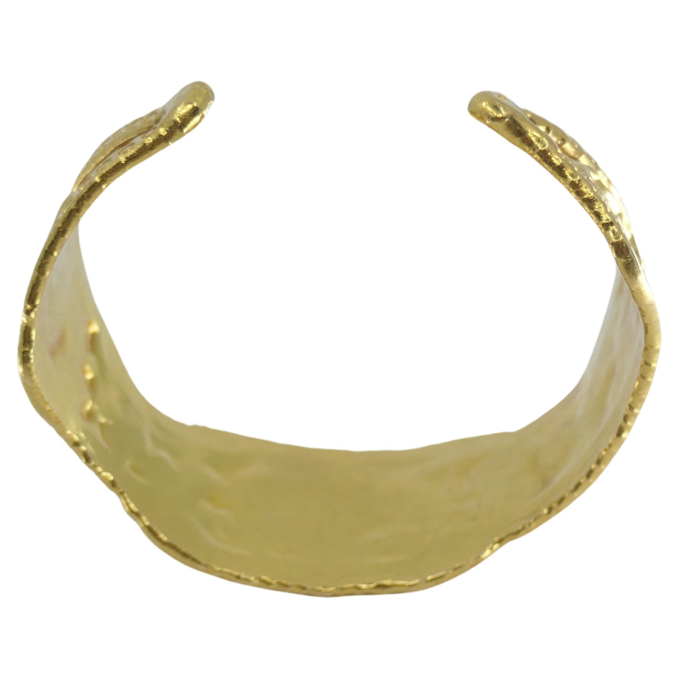 Jean Mahie Charming Monsters Cuff Bracelet 22k Gold 5