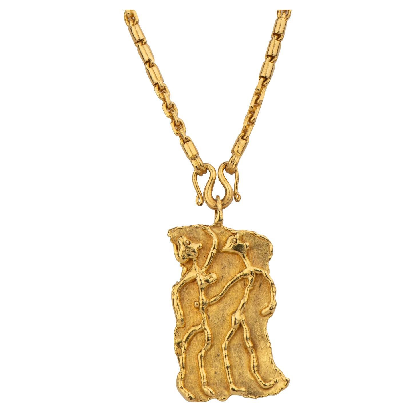 Jean Mahie "Charming Monsters" Pendant/Longchain For Sale