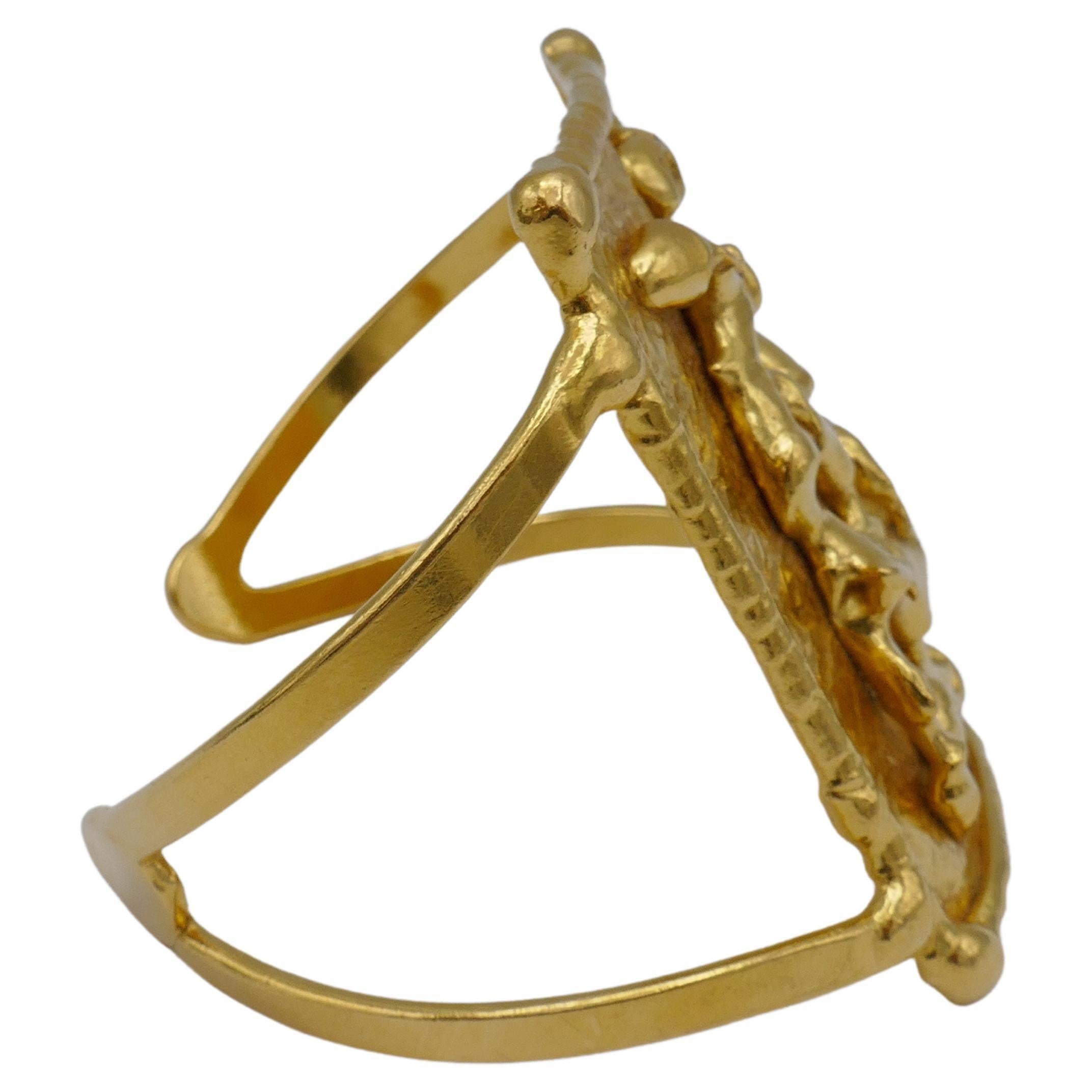 Jean Mahie Cuff Bracelet 22k Gold For Sale 4
