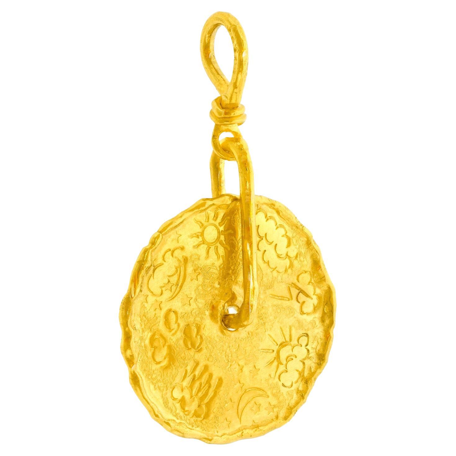 Jean Mahie Exceptional One-of-a-Kind Organo Chic Pendant For Sale