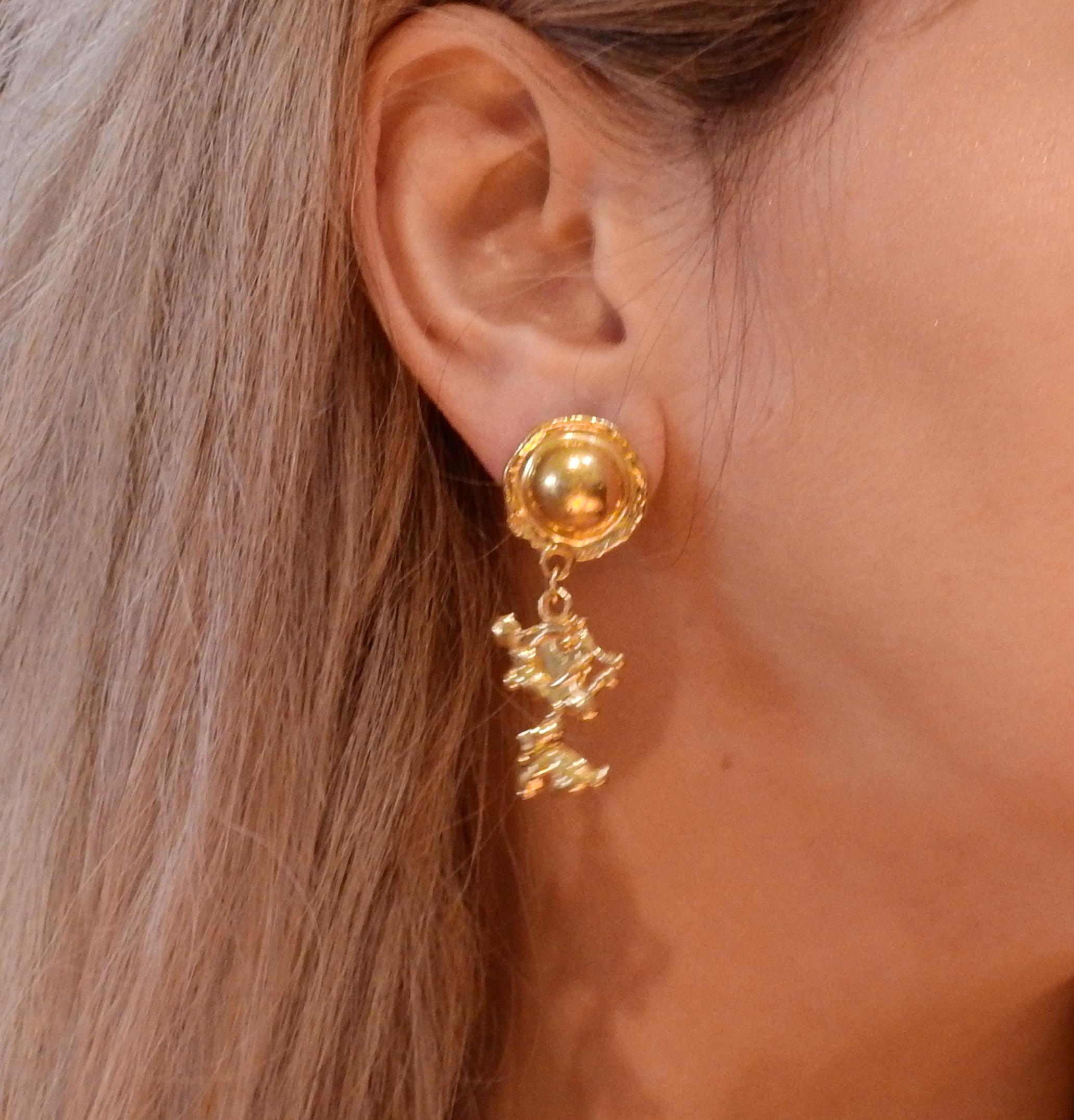 Jean Mahie Gold Charming Creatures Drop Earrings 2
