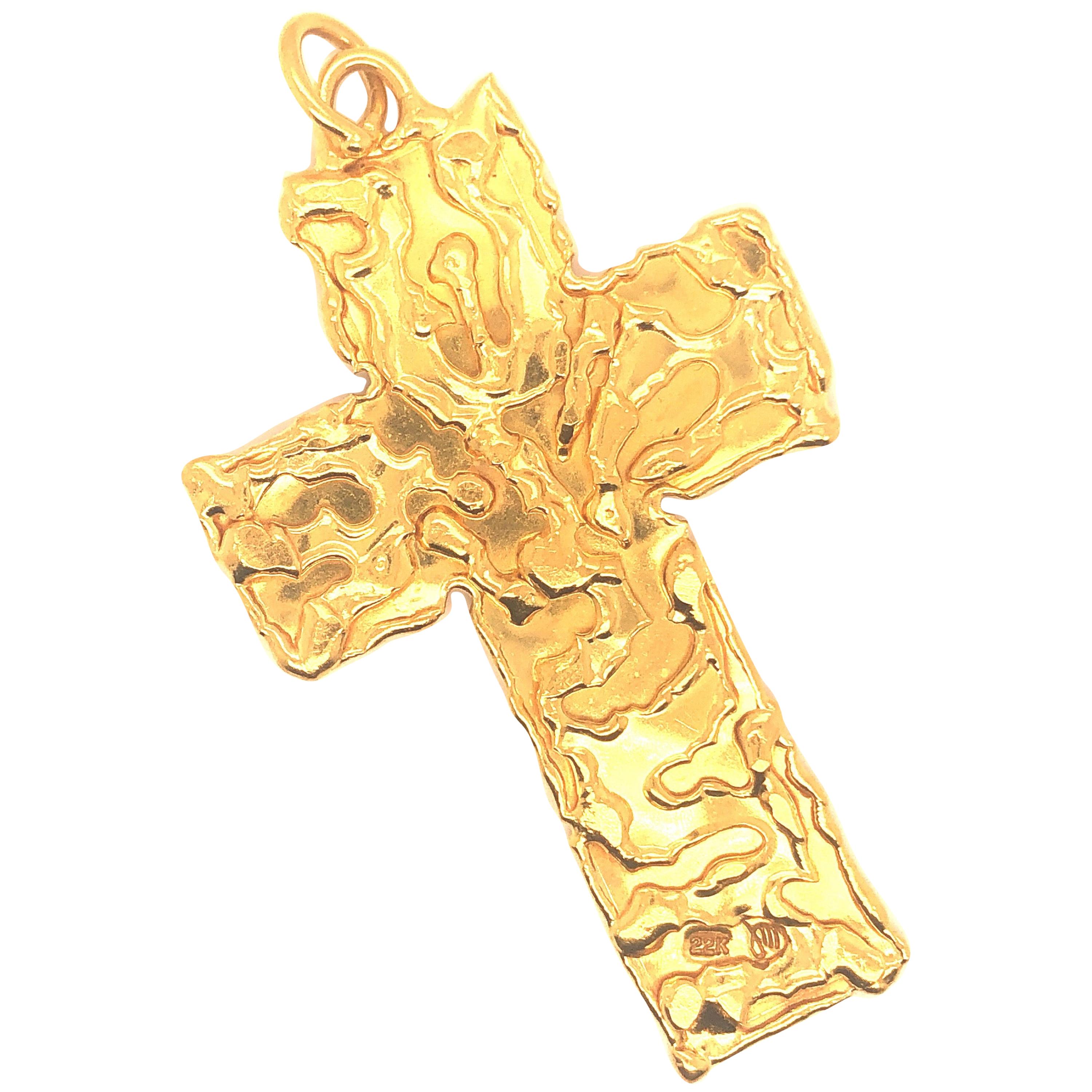 Jean Mahie Gold Cross Pendant