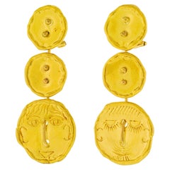 Jean Mahie Gold Earrings 20k c1970s France