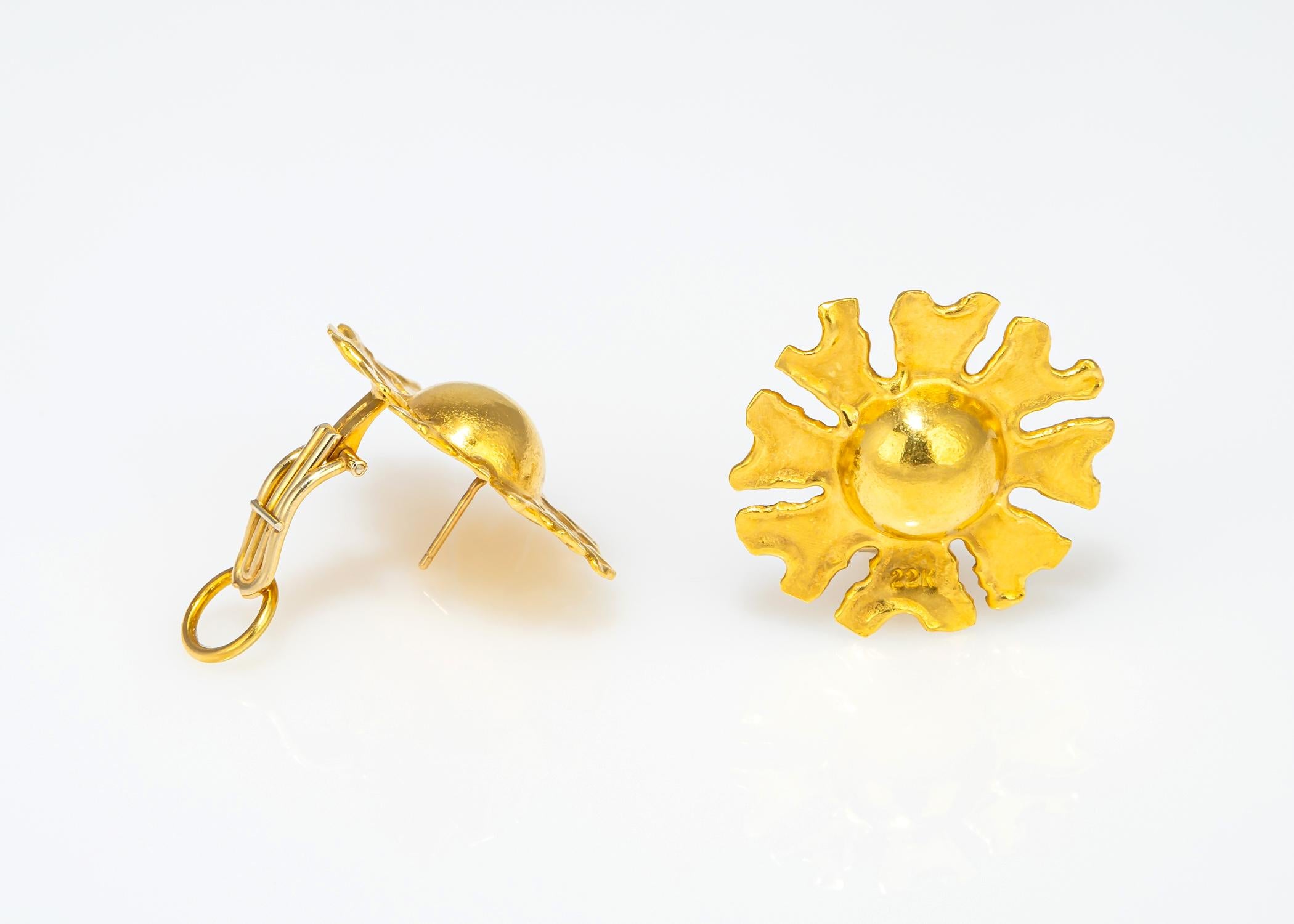 Contemporary Jean Mahie Gold Earrings For Sale