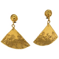 Jean Mahie Gold Fan Earrings