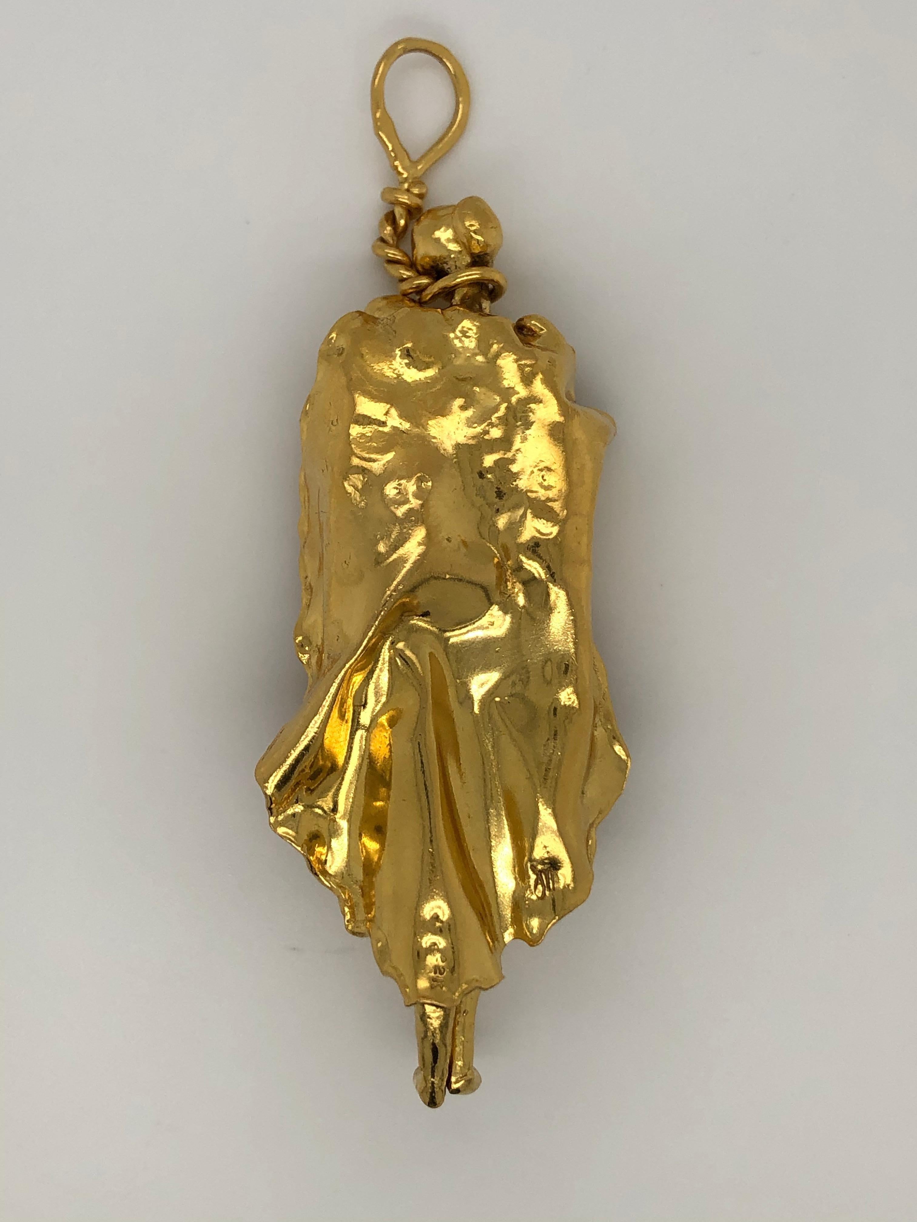 mother and child pendant gold