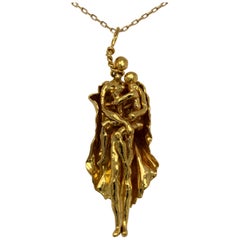 Jean Mahie Gold Mother and Child Pendant