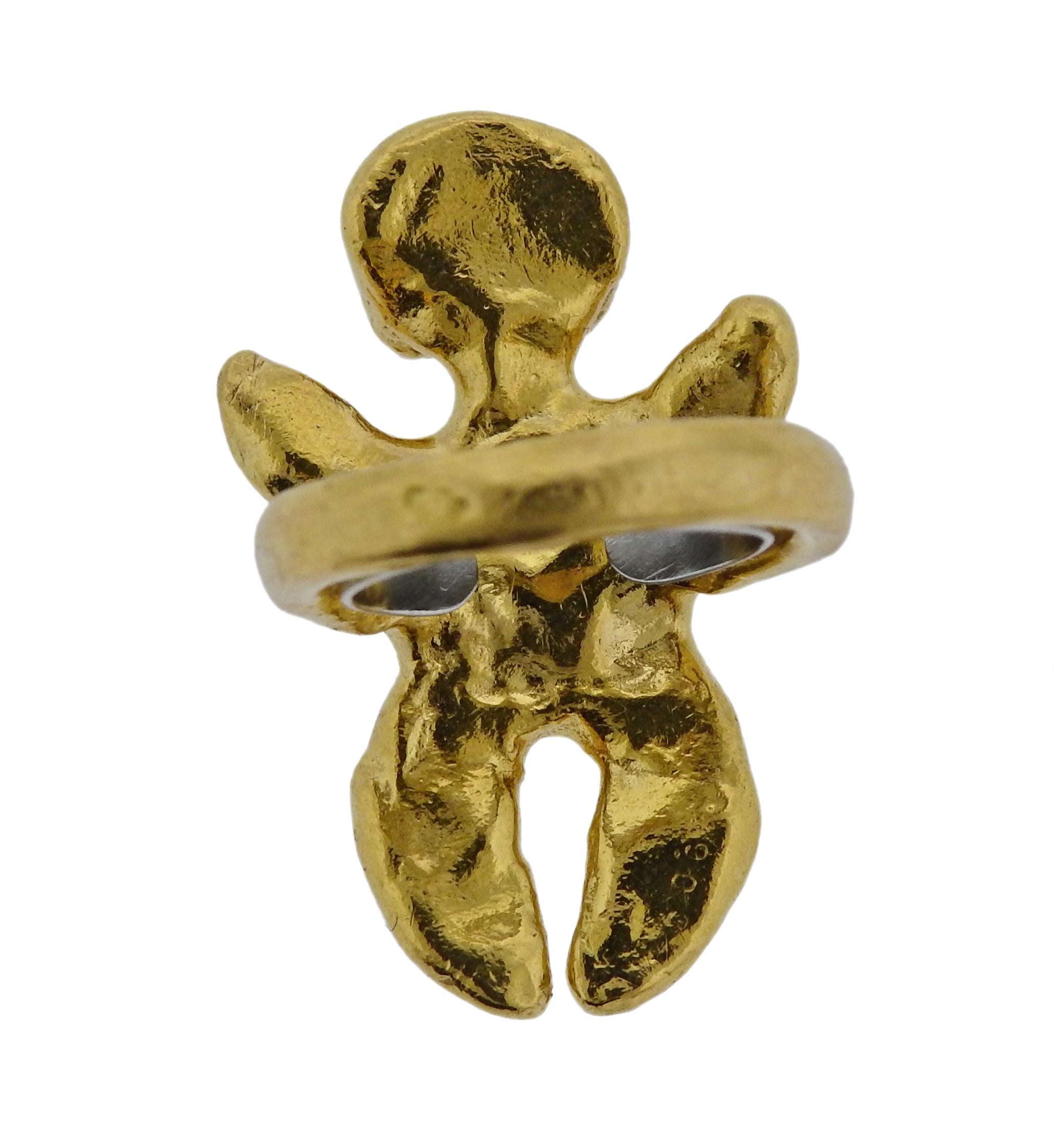 Women's Jean Mahie Gold Sculpted Figure Ring