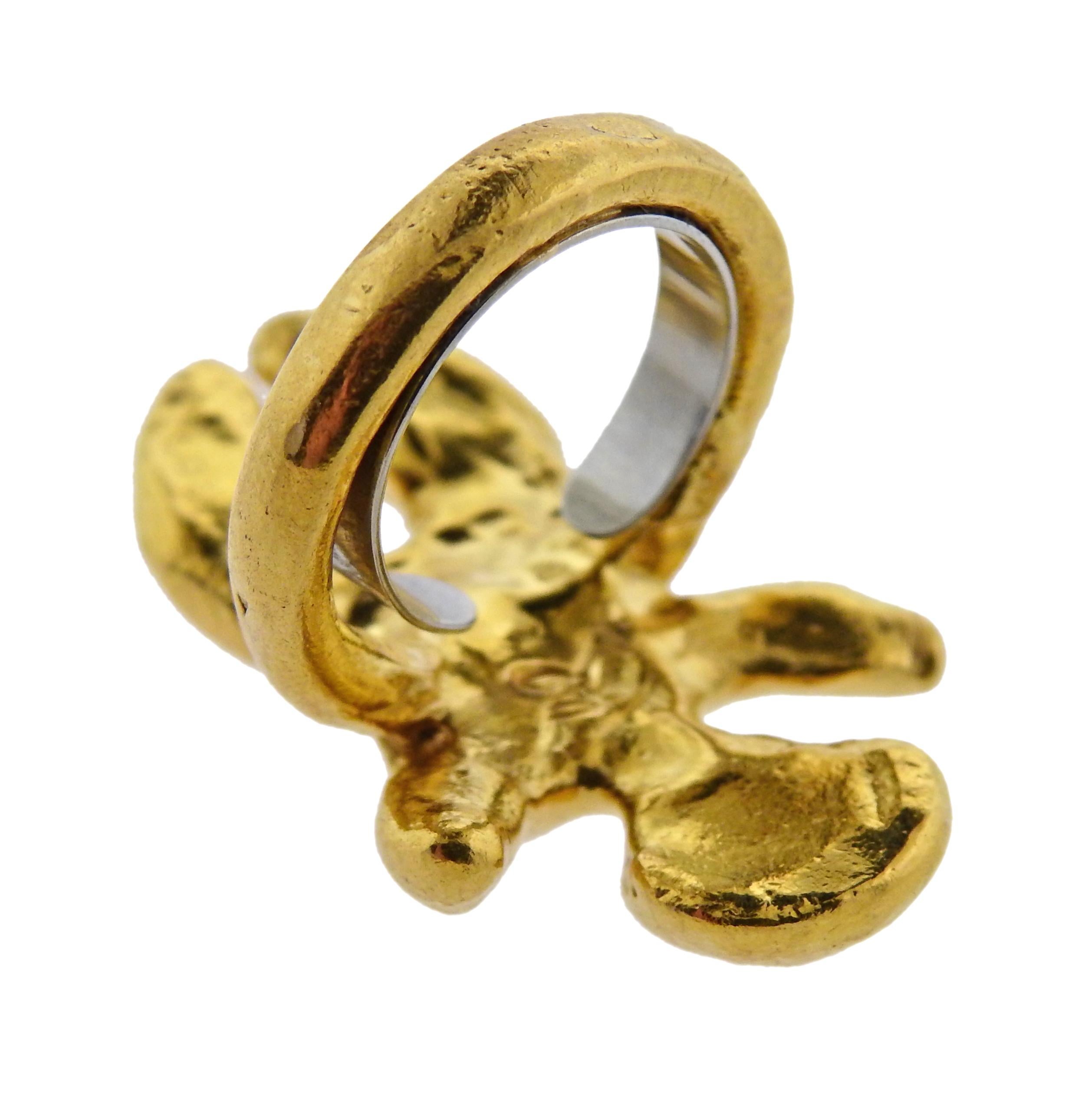 Jean Mahie Gold Sculpted Figure Ring 1