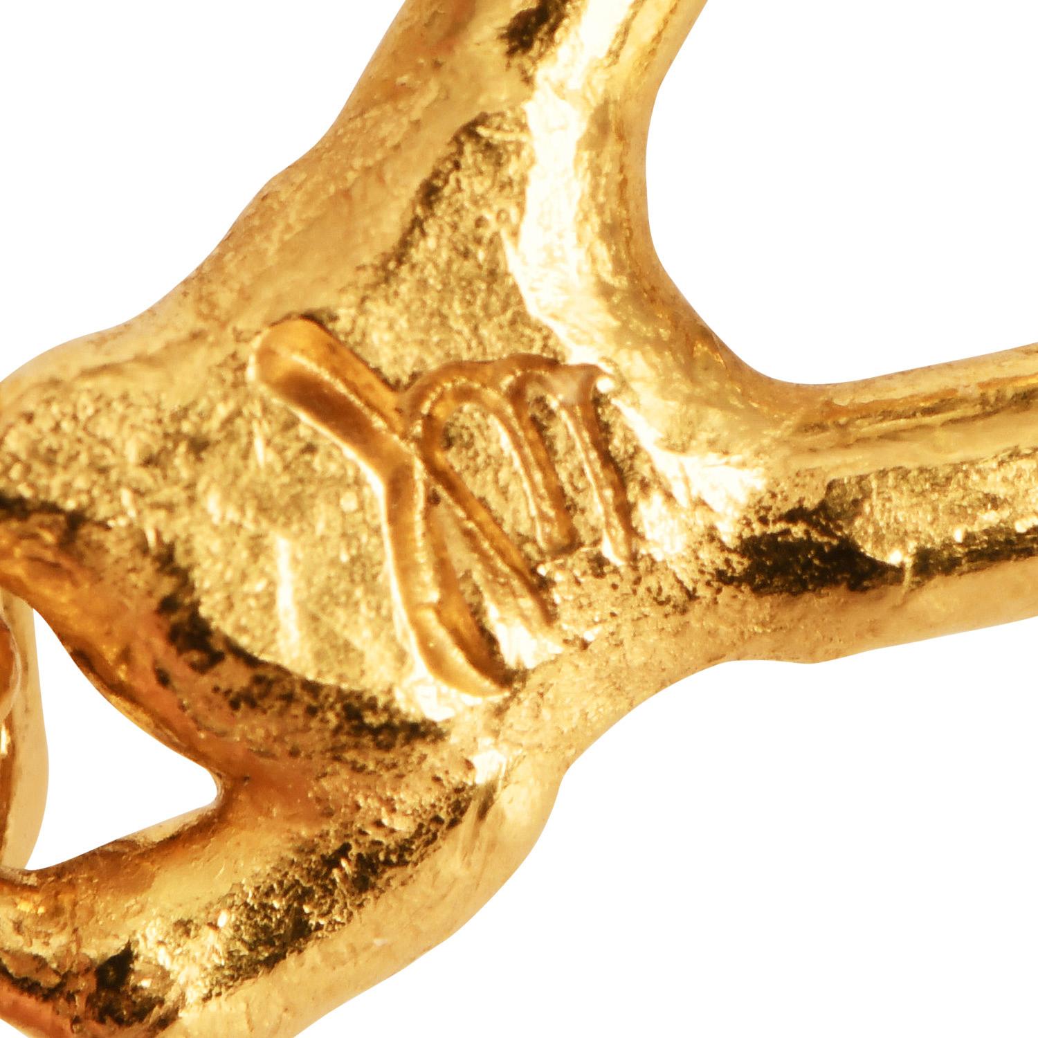 Collana girocollo con perline in oro giallo 22 carati Jean Mahie 253,6 grammi in vendita 4