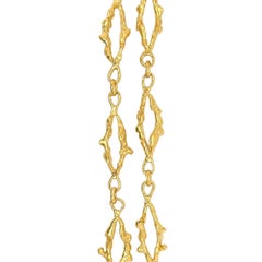 JEAN MAHIE Long Gold Navette Link Necklace