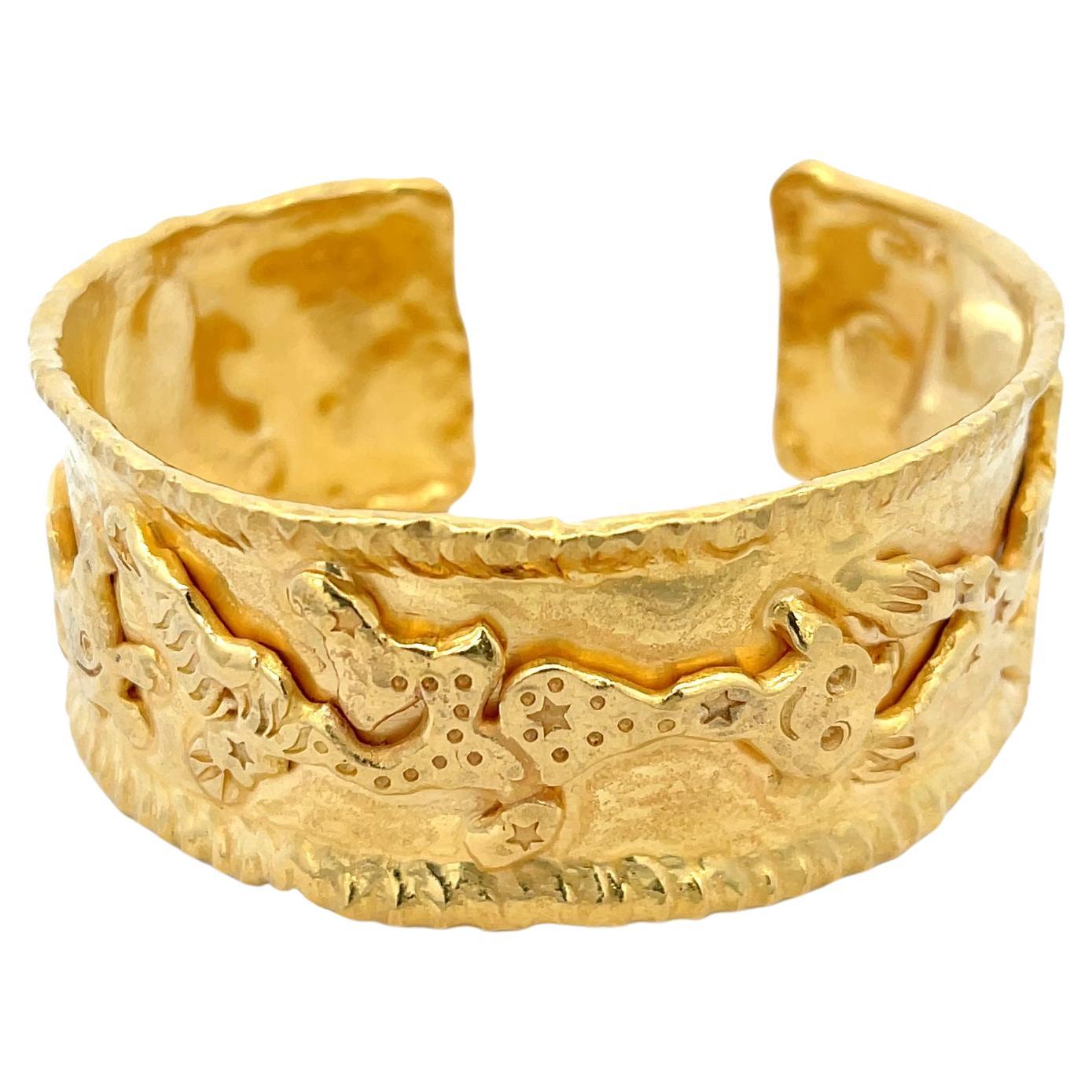Jean Mahie Schmale Manschette 22K Gelbgold