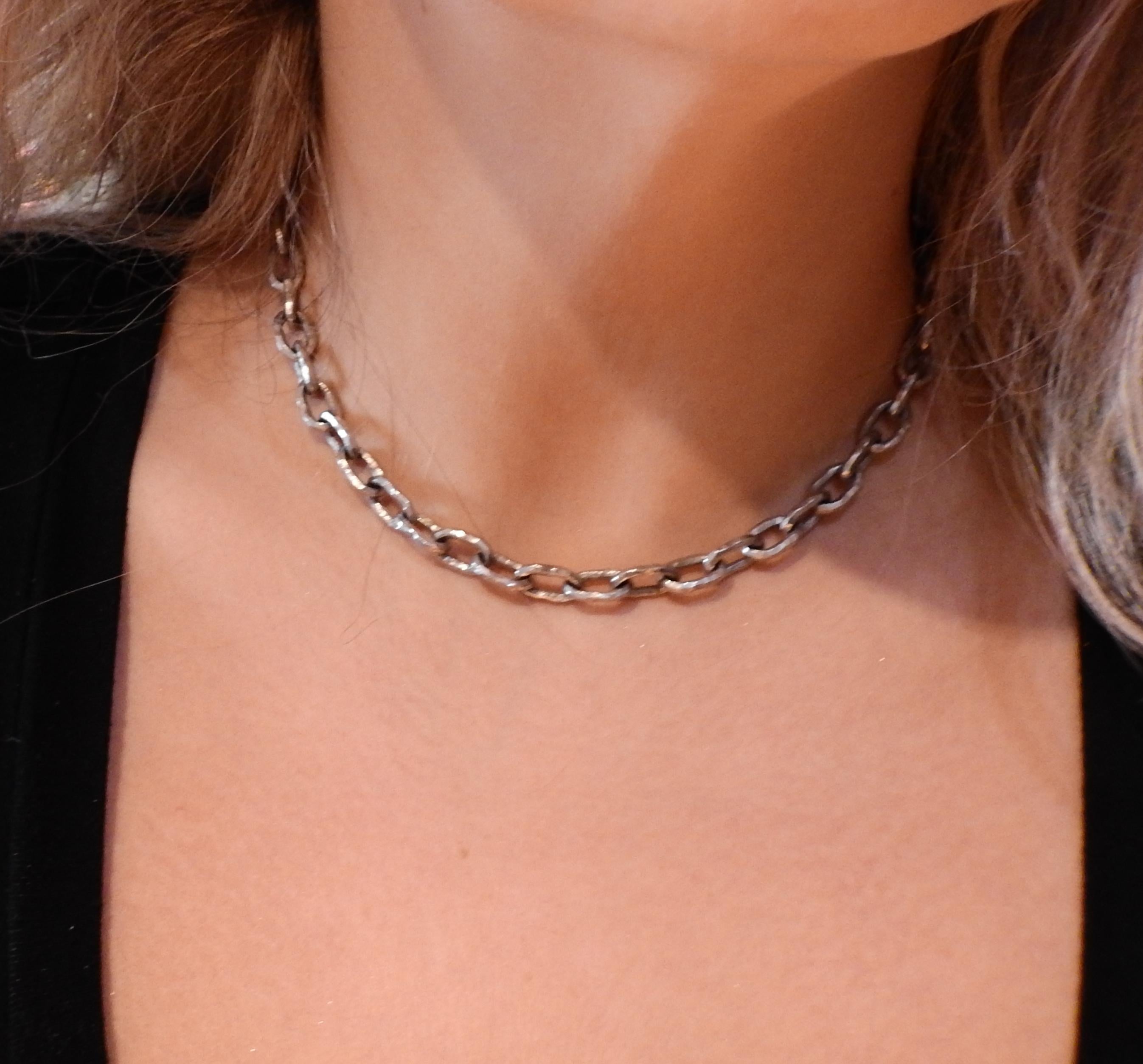 Jean Mahie Platinum Link Necklace 1