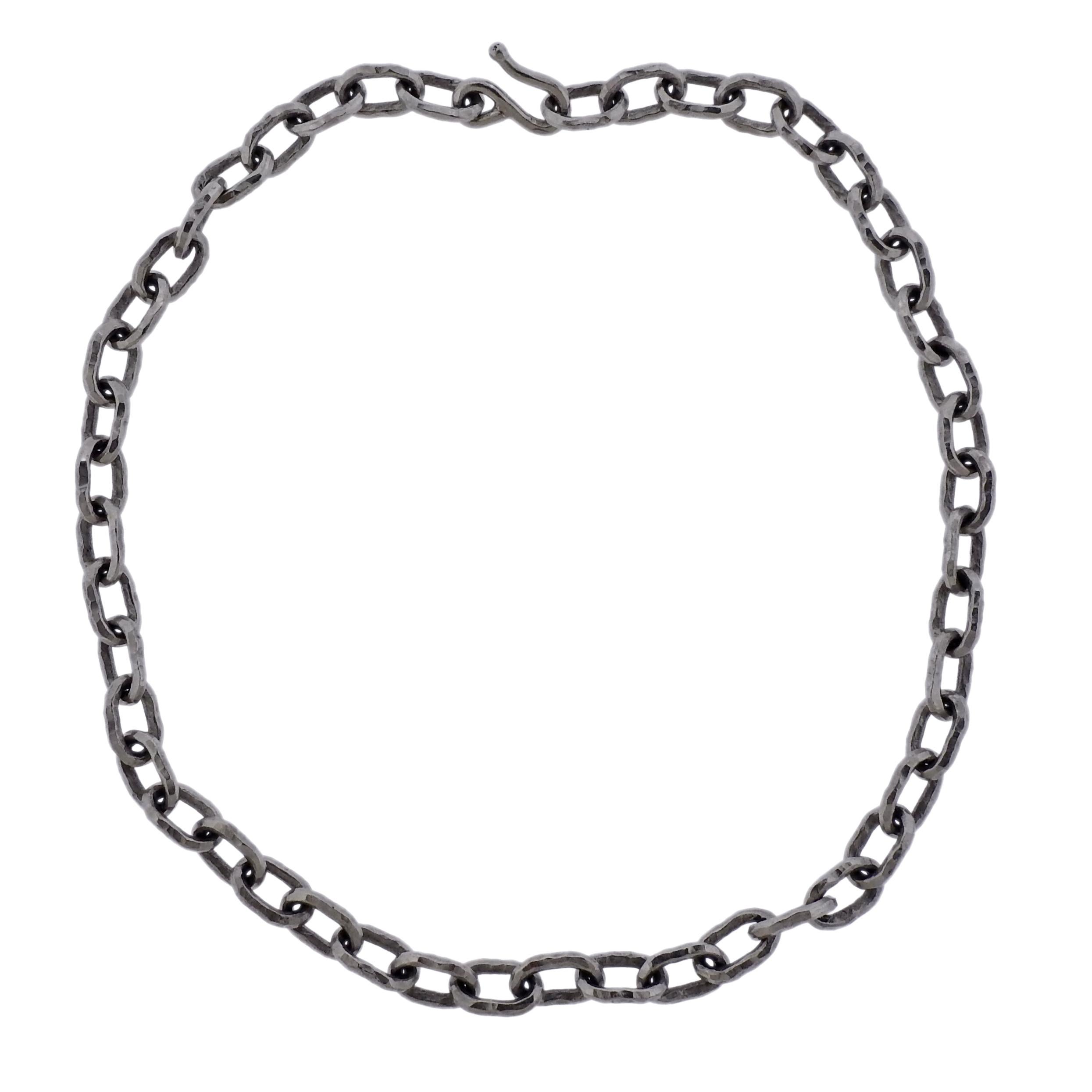 Jean Mahie Platinum Link Necklace