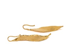Jean Mahie Textured Leaf Earrings