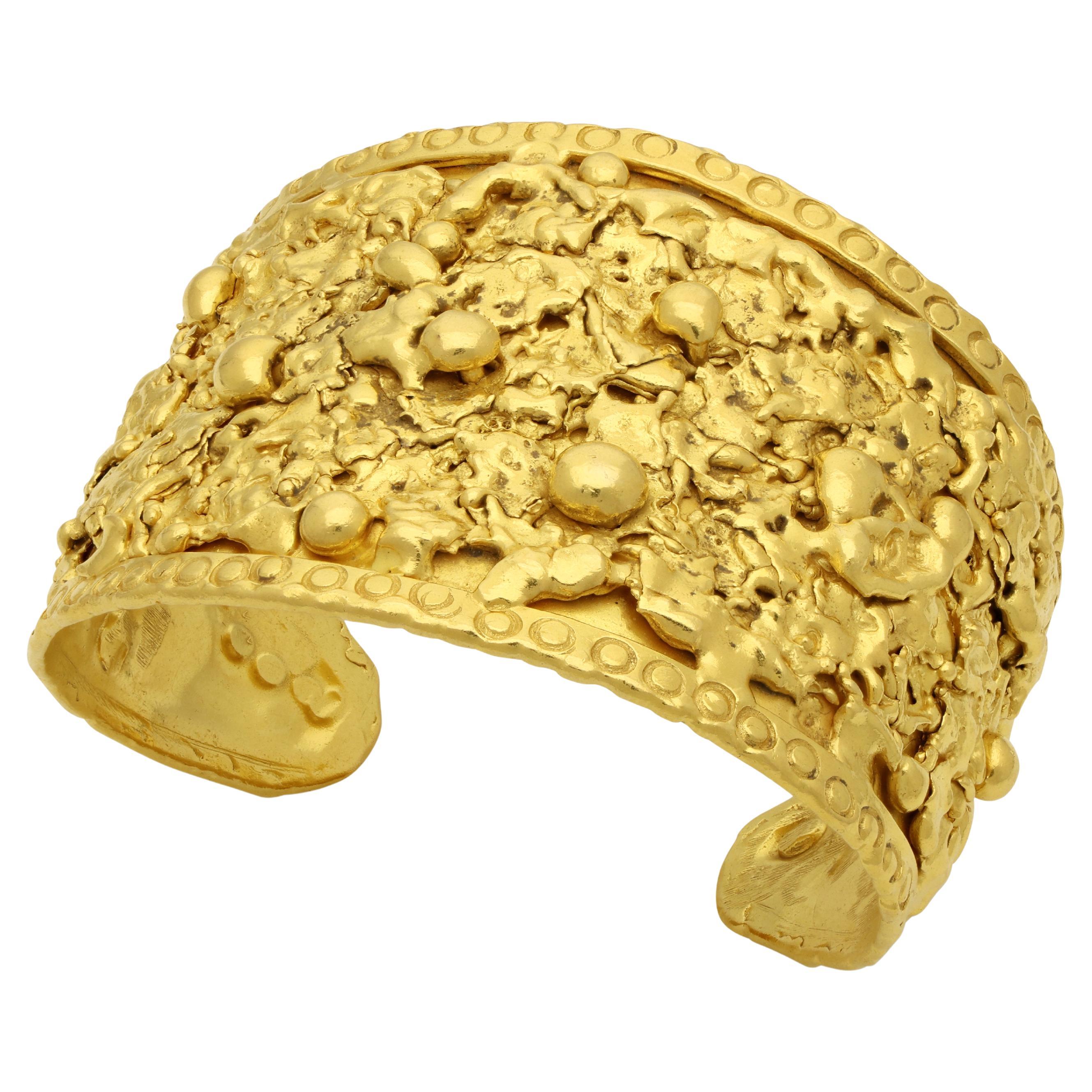 Jean Mahie Vintage 22ct Yellow Gold Cuff Bracelet Circa 1980
