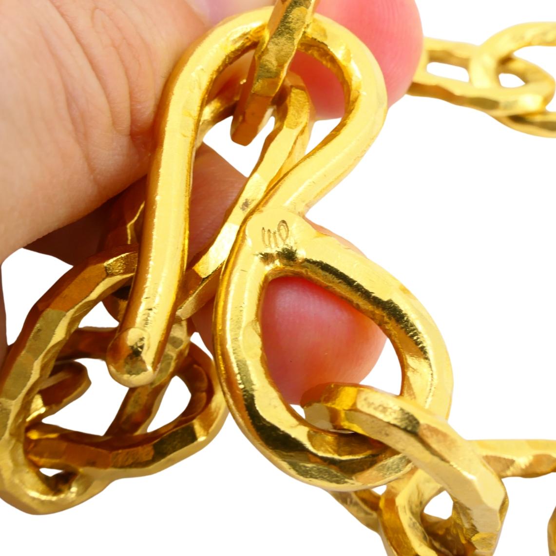 da uomo o donna Collana a catena pesante in oro 22k vintage di Jean Mahie in vendita