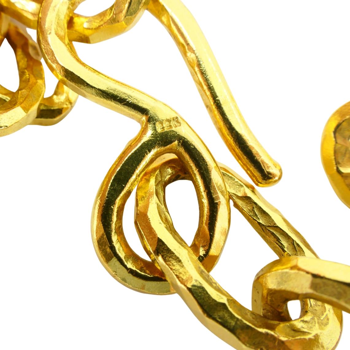 Collana a catena pesante in oro 22k vintage di Jean Mahie in vendita 1