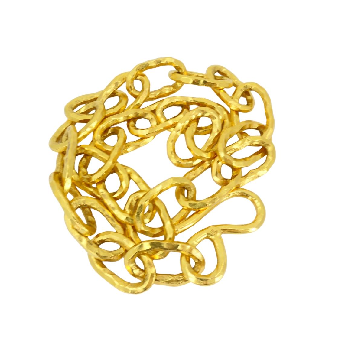 Collana a catena pesante in oro 22k vintage di Jean Mahie in vendita 4