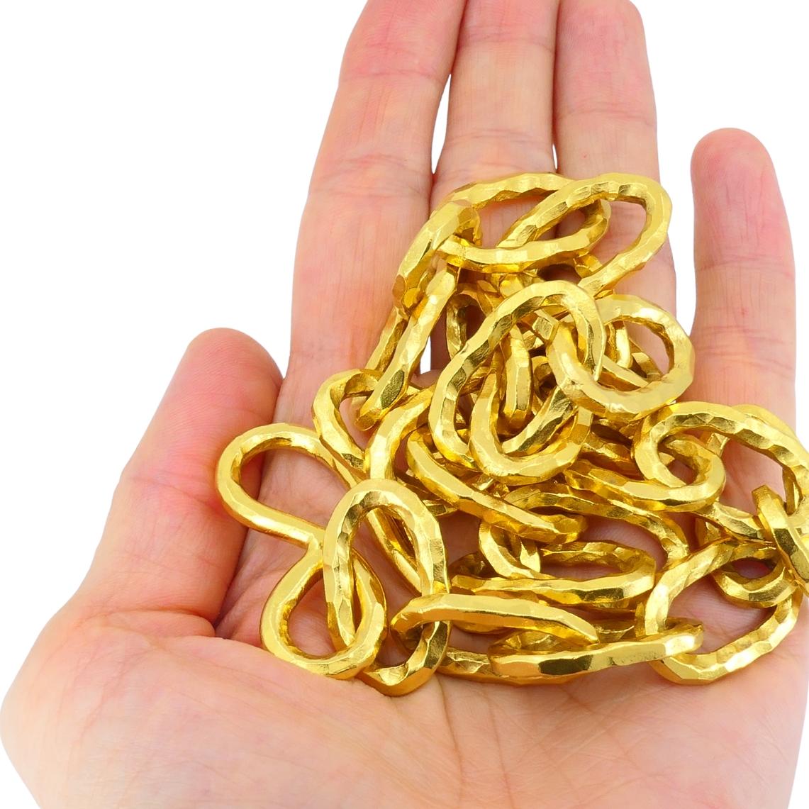 Collana a catena pesante in oro 22k vintage di Jean Mahie in vendita 5